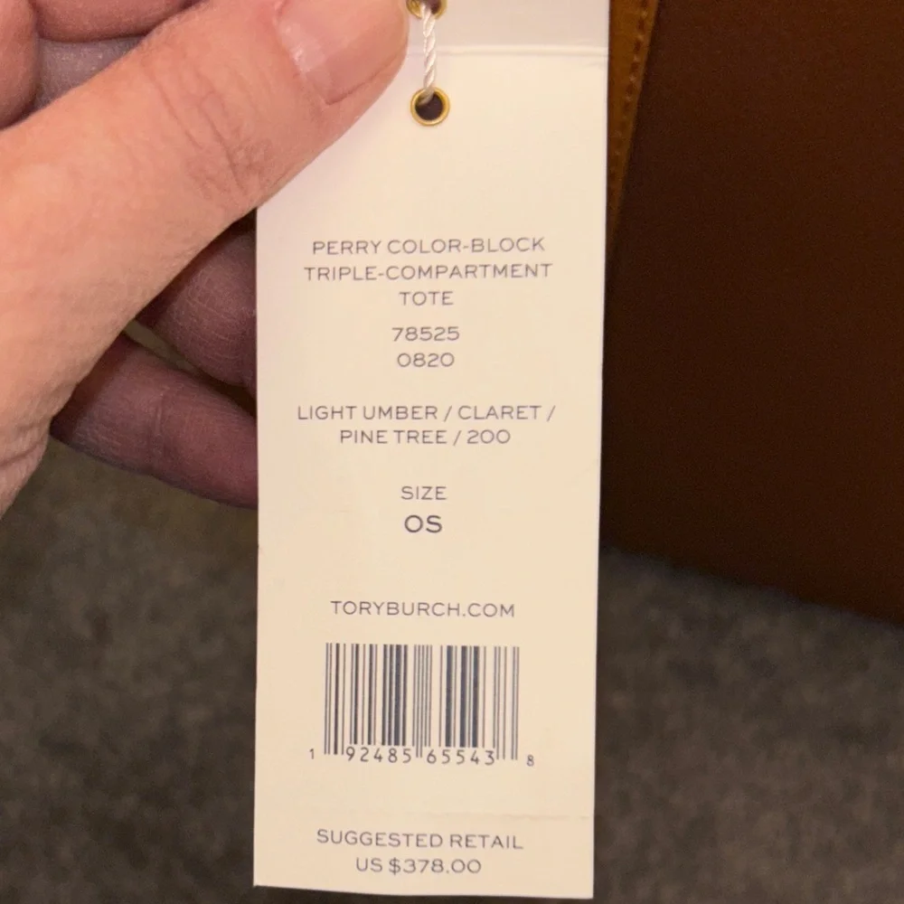 Tory Burch Brown Leather Tote Bag with Multicolor Straps